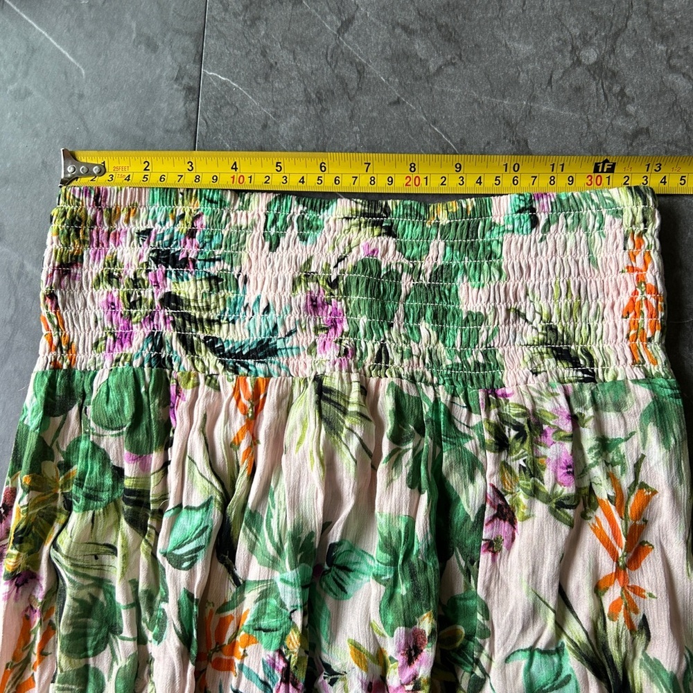 Kona Sol Floral Maxi Skirt - Green and White - Picture 4 of 8